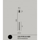 PYPE  Κρεμαστό φωτιστικό σωλήνας LED της  FAN EUROPE  - LED-PYPE-S1-NER  Ø 2,5cm  L41cm μαύρο